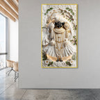 Lord Shrinathji Divine Acrylic Wall Art with Traditional Nathdwara Inspired Floral Design