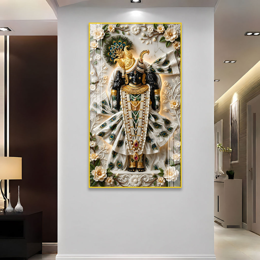 Premium Devotional Shrinathji Acrylic Wall Art for Home Decor, Temple and Housewarming Gift