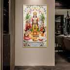 Luxury Lord Vishnu Satyanarayan Acrylic Painting for Mandir, Living Room and Spiritual Decor