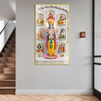 Sacred Dashavatara Vishnu Acrylic Painting for Mandir, Office and Spiritual Wall Decoration