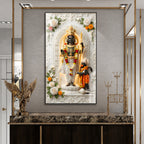 Luxury Lord Ram and Hanuman Devotional Acrylic Wall Frame with Marble Temple Design