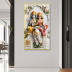 Sacred Lord Vishnu and Goddess Lakshmi on Garuda Acrylic Wall Art for Positive Energy and Prosperity