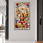 Hindu Gods Lakshmi Ganesha Saraswati Acrylic Wall Decor for Home Temple and Spiritual Interior
