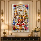 Hindu Gods Lakshmi Ganesha Saraswati Acrylic Wall Decor for Home Temple and Spiritual Interior