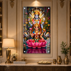Elegant Lakshmi Narayan Divine Acrylic Wall Art for Housewarming Gift