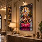 Elegant Lakshmi Narayan Divine Acrylic Wall Art for Housewarming Gift