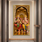 Goddess Lakshmi and Lord Ganesha Acrylic Wall Painting for Home Temple and Pooja Room Decor