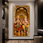 Goddess Lakshmi and Lord Ganesha Acrylic Wall Painting for Home Temple and Pooja Room Decor