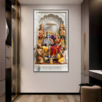 Premium Lord Ram Sita Lakshman Hanuman Acrylic Wall Decor with Marble Temple Background