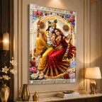 Luxury Radha Krishna Jhula Acrylic Wall Art for Living Room and Pooja Room Decor