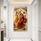 Luxury Radha Krishna Jhula Acrylic Wall Art for Living Room and Pooja Room Decor