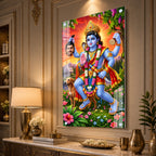 Premium Lord Khandoba Hindu God Acrylic Wall Painting for Home Office Temple Decor