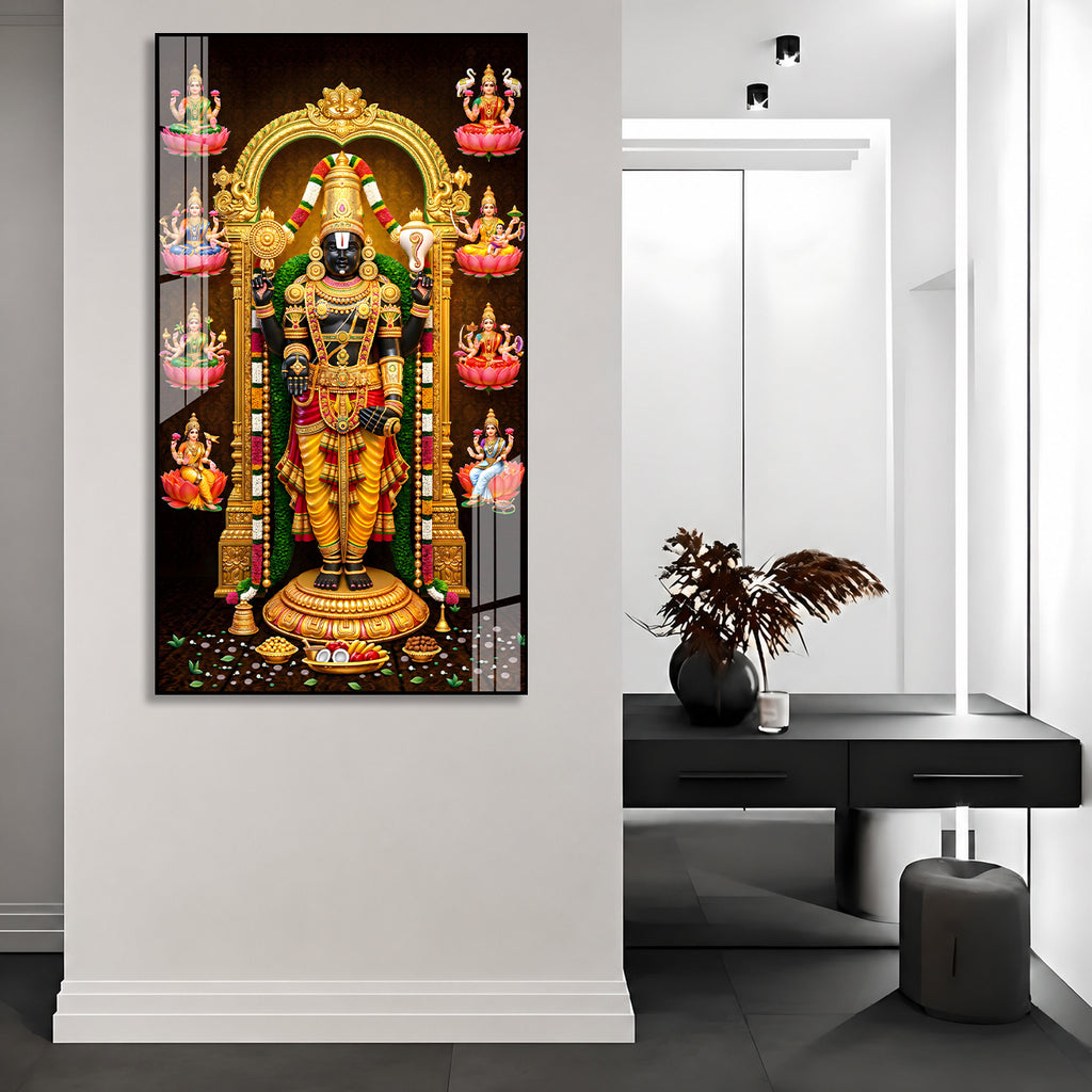 Premium Sri Venkateswara Swamy Acrylic Glass Painting for Home Temple Decoration
