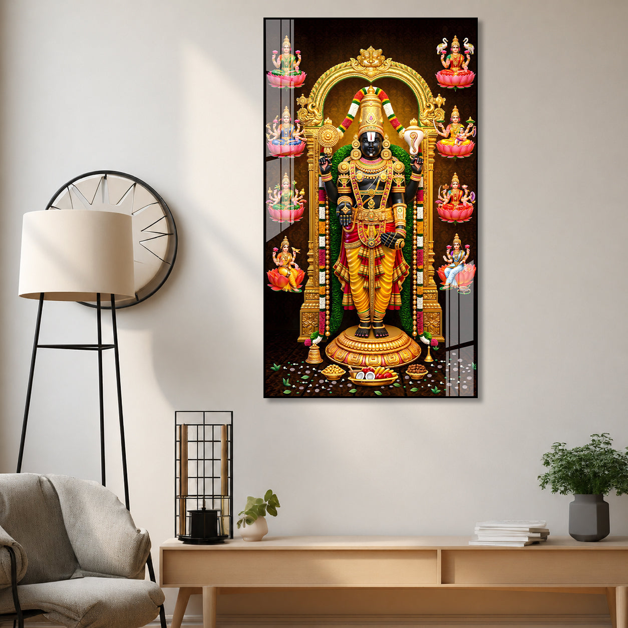 Premium Sri Venkateswara Swamy Acrylic Glass Painting for Home Temple Decoration