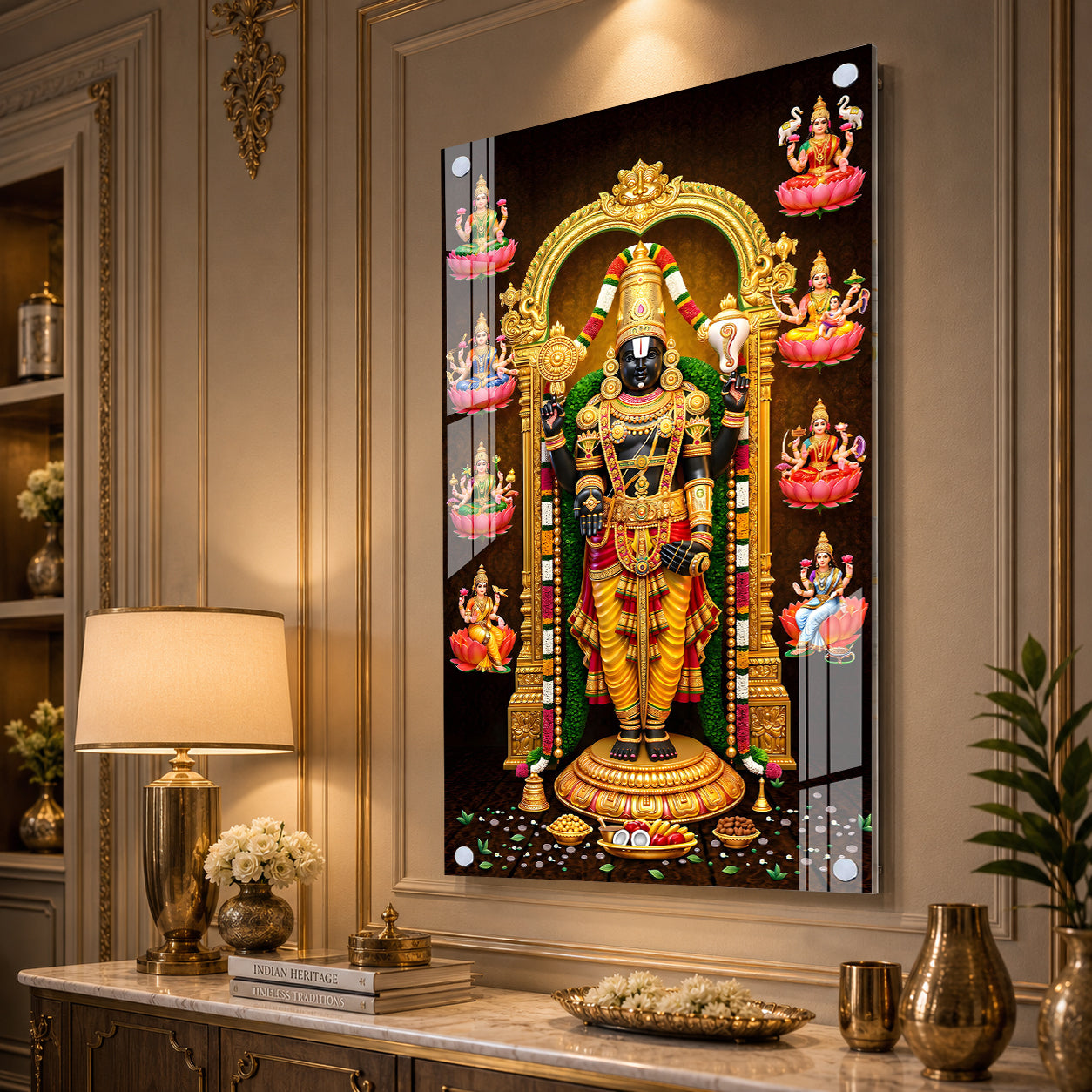 Premium Sri Venkateswara Swamy Acrylic Glass Painting for Home Temple Decoration