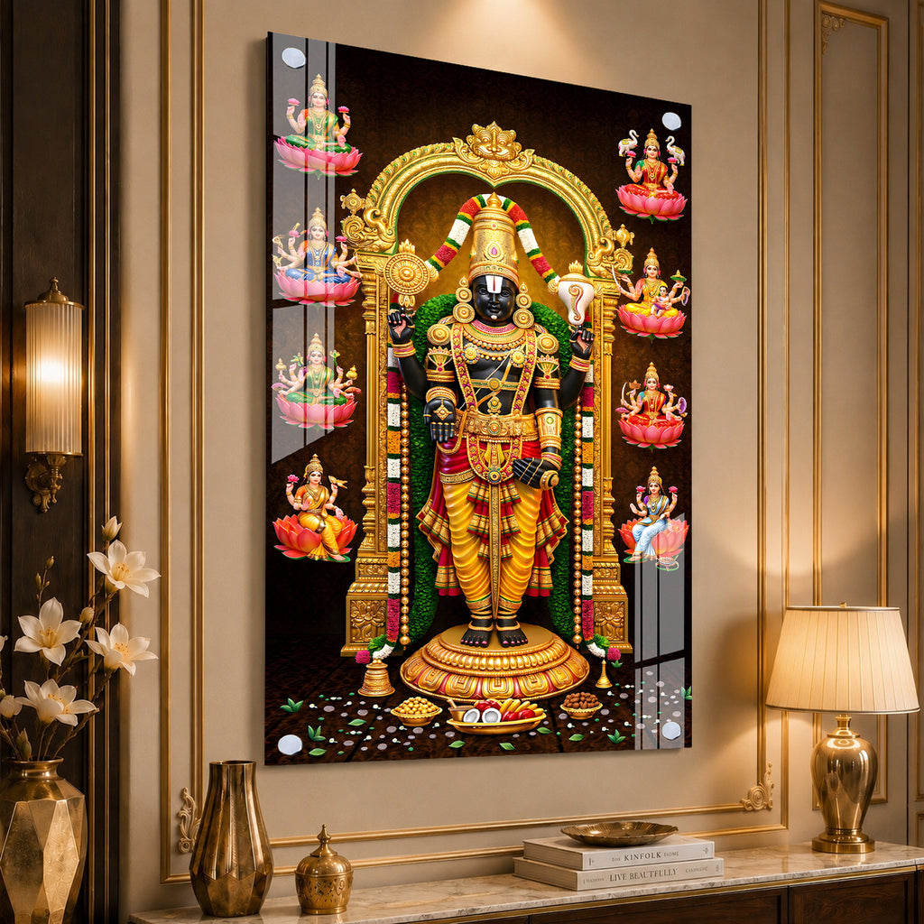 Premium Sri Venkateswara Swamy Acrylic Glass Painting for Home Temple Decoration