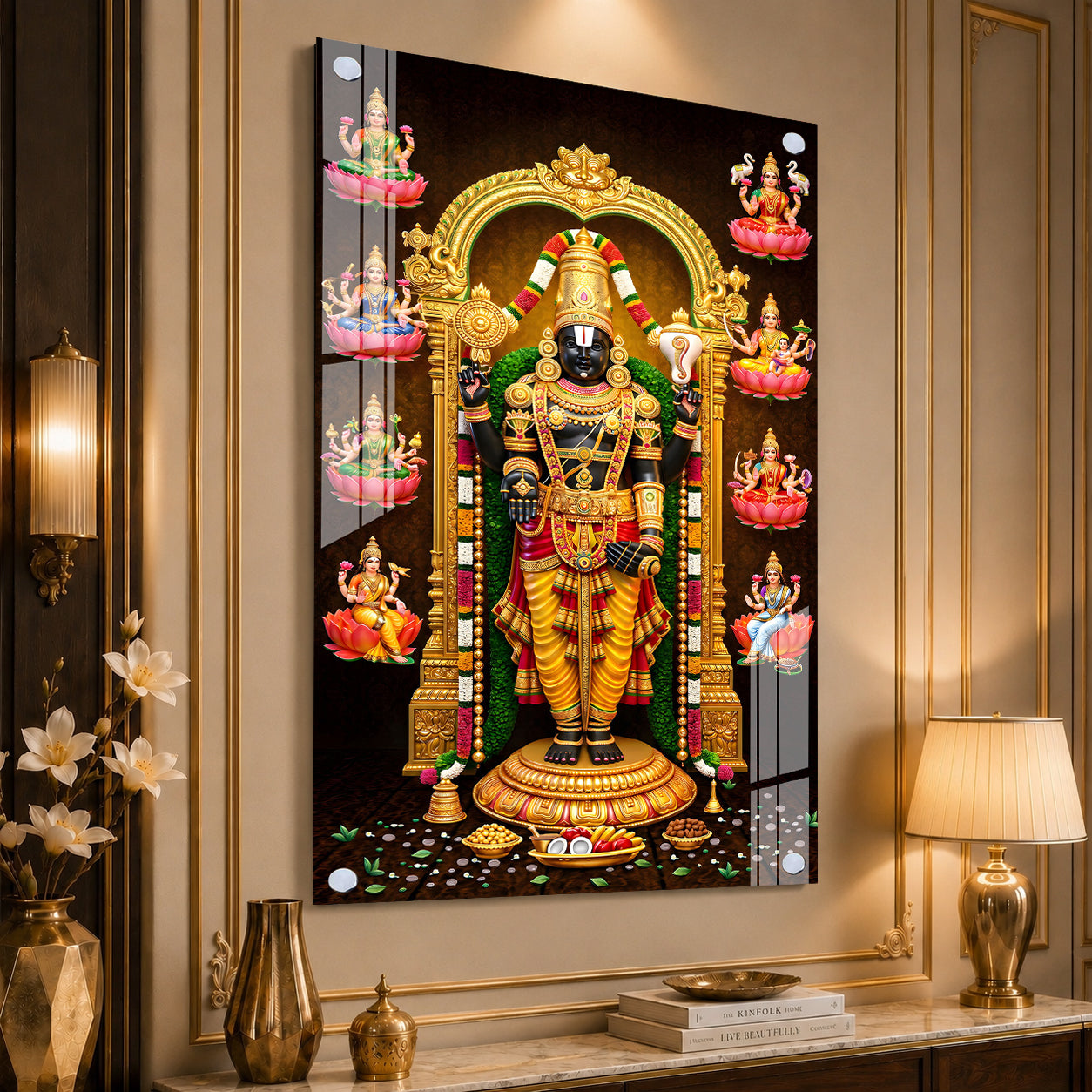 Premium Sri Venkateswara Swamy Acrylic Glass Painting for Home Temple Decoration