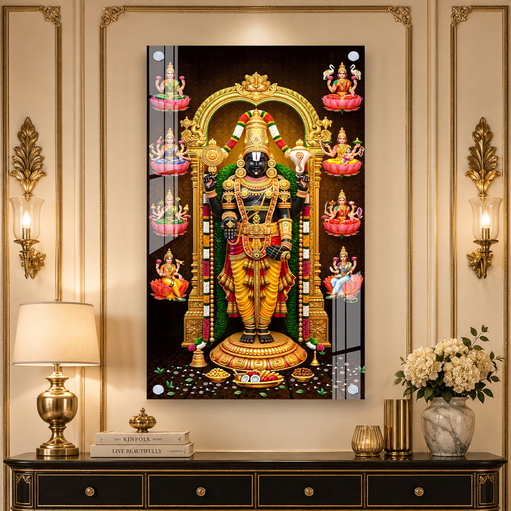 Premium Sri Venkateswara Swamy Acrylic Glass Painting for Home Temple Decoration