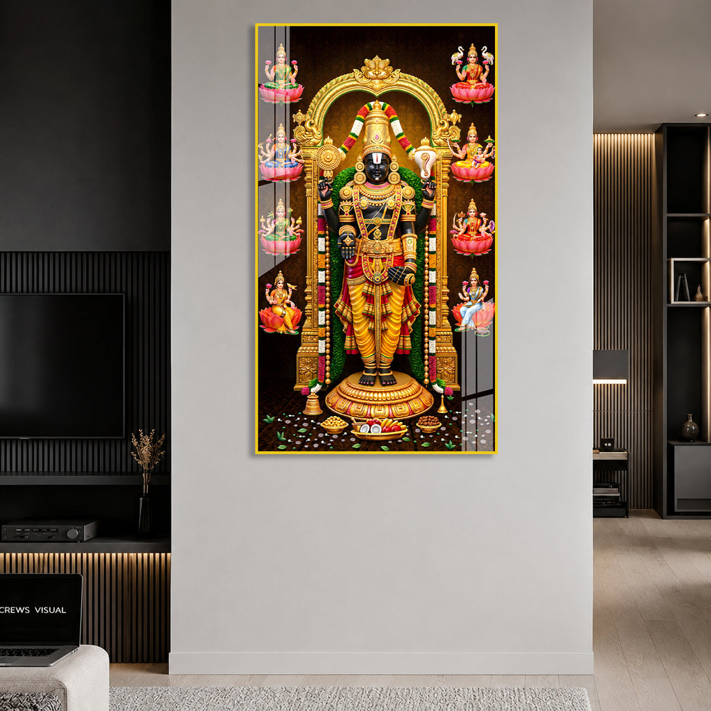 Premium Sri Venkateswara Swamy Acrylic Glass Painting for Home Temple Decoration