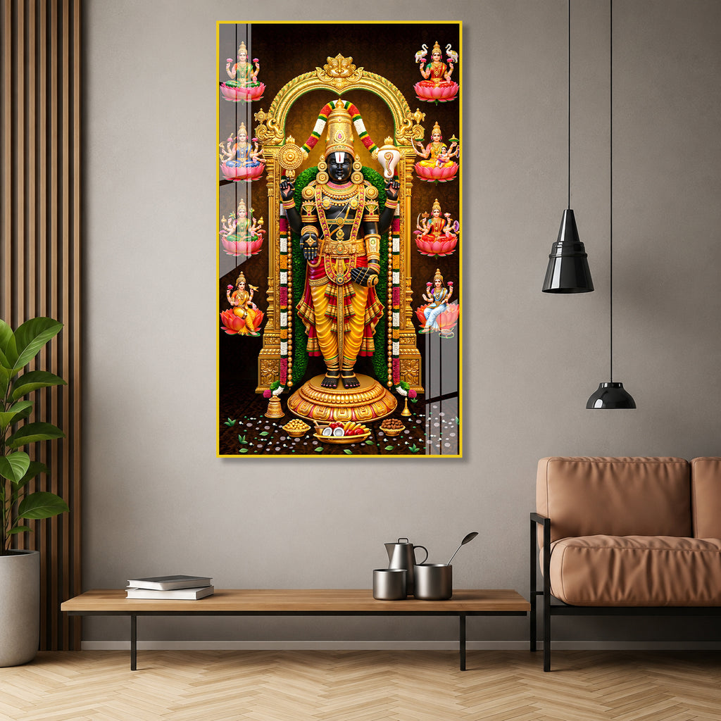 Premium Sri Venkateswara Swamy Acrylic Glass Painting for Home Temple Decoration