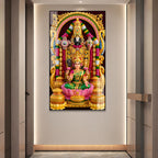 Luxury Hindu Religious Tirupati Balaji with Lakshmi Acrylic Painting for Interior Wall Decor