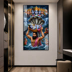Premium Vasudeva Carrying Bal Krishna Acrylic Wall Painting for Spiritual Home Decoration