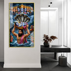 Premium Vasudeva Carrying Bal Krishna Acrylic Wall Painting for Spiritual Home Decoration