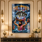 Premium Vasudeva Carrying Bal Krishna Acrylic Wall Painting for Spiritual Home Decoration