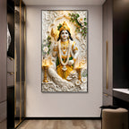 Divine Lord Murugan with Vel and Peacock Premium Acrylic Wall Painting for Pooja Room