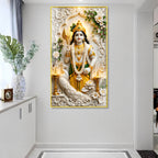 Divine Lord Murugan with Vel and Peacock Premium Acrylic Wall Painting for Pooja Room