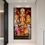 Goddess Lakshmi Vishnu Ganesha Saraswati Acrylic Wall Art for Hindu Temple and Spiritual Home Decor