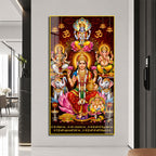 Goddess Lakshmi Vishnu Ganesha Saraswati Acrylic Wall Art for Hindu Temple and Spiritual Home Decor