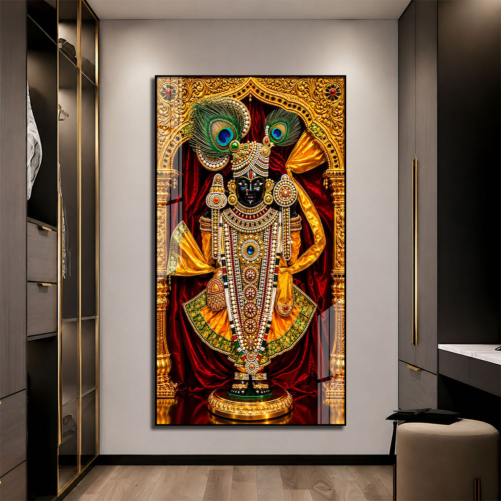 Shrinathji Bhagwan Premium Acrylic Wall Painting for Living Room Home Decor