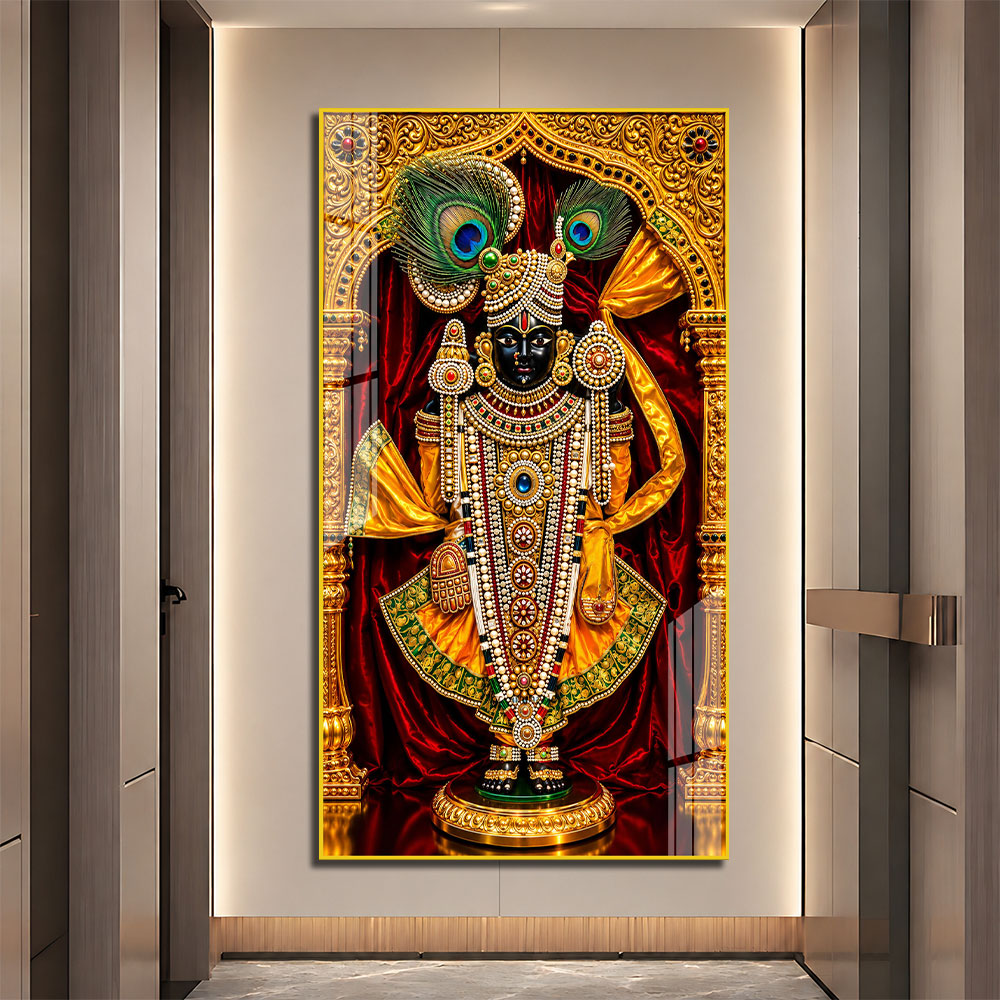 Shrinathji Bhagwan Premium Acrylic Wall Painting for Living Room Home Decor