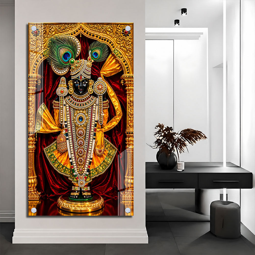 Shrinathji Bhagwan Premium Acrylic Wall Painting for Living Room Home Decor