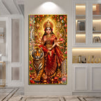 Divine Maa Sherawali on Tiger Premium Acrylic Wall Painting for Pooja Room
