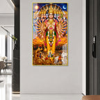 Grand Vishwaroop Vishnu Acrylic Wall Art with Lord Krishna, Arjuna and Divine Forms
