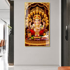 Divine Ganesh Ji Acrylic Glass Wall Art Painting - Traditional Indian Festival Gift & Pooja Room Decor