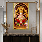 Divine Ganesh Ji Acrylic Glass Wall Art Painting - Traditional Indian Festival Gift & Pooja Room Decor