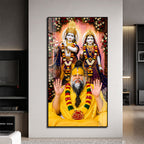 Premanand Ji Maharaj with Radha Krishna Premium Acrylic Wall Painting for home décor