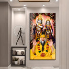 Premanand Ji Maharaj with Radha Krishna Premium Acrylic Wall Painting for home décor