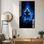 Divine Mahadev Acrylic Wall Painting with Cosmic Blue Background Design