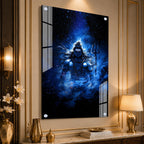 Divine Mahadev Acrylic Wall Painting with Cosmic Blue Background Design