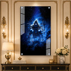 Divine Mahadev Acrylic Wall Painting with Cosmic Blue Background Design