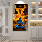Premium Mahadev Meditation Acrylic Wall Painting with Trident for Religious Home Decor