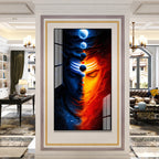 Luxury Lord Shiva Abstract Universe Acrylic Glass Painting for Modern Home Decor