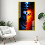 Luxury Lord Shiva Abstract Universe Acrylic Glass Painting for Modern Home Decor