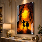 Mystical Mahadev with Nandi Bull Devotional Acrylic Wall Painting for Modern Home Interior Decor