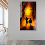 Mystical Mahadev with Nandi Bull Devotional Acrylic Wall Painting for Modern Home Interior Decor
