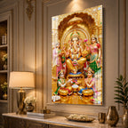Golden Ganesh Ji Religious Acrylic Wall Art for Home Temple, Office, Hall and Vastu Decor